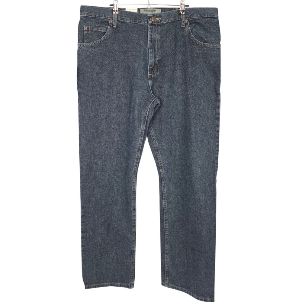 Wrangler‎ Authentics Jeans Mens 38x32 Blue Dark Wash Relaxed Straight NEW